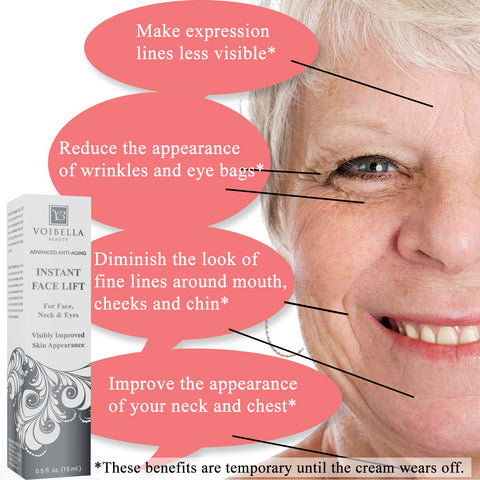 Instant Face Lift Cream Best Eye Neck Face Tightening Lifting Firming Serum To Smooth Appearance Hide Loose Sagging Skin Puffiness Fine
