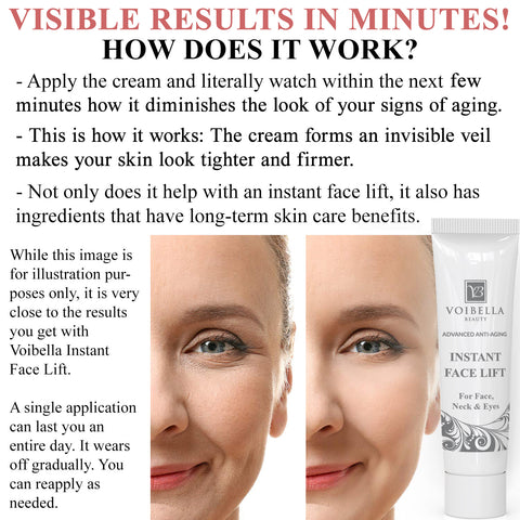 Instant Face Lift Cream - Best Eye, Neck & Face Tightening